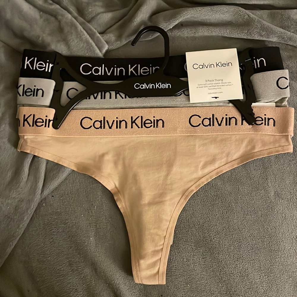 Calvin Klein 3 piece cotton thongs size S